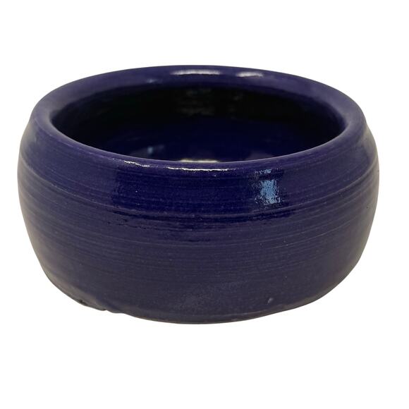Vintage Blue Studio Pottery Bowl Ashtray Glazed Ceramic 4.75” Handmade - Picture 2 of 4